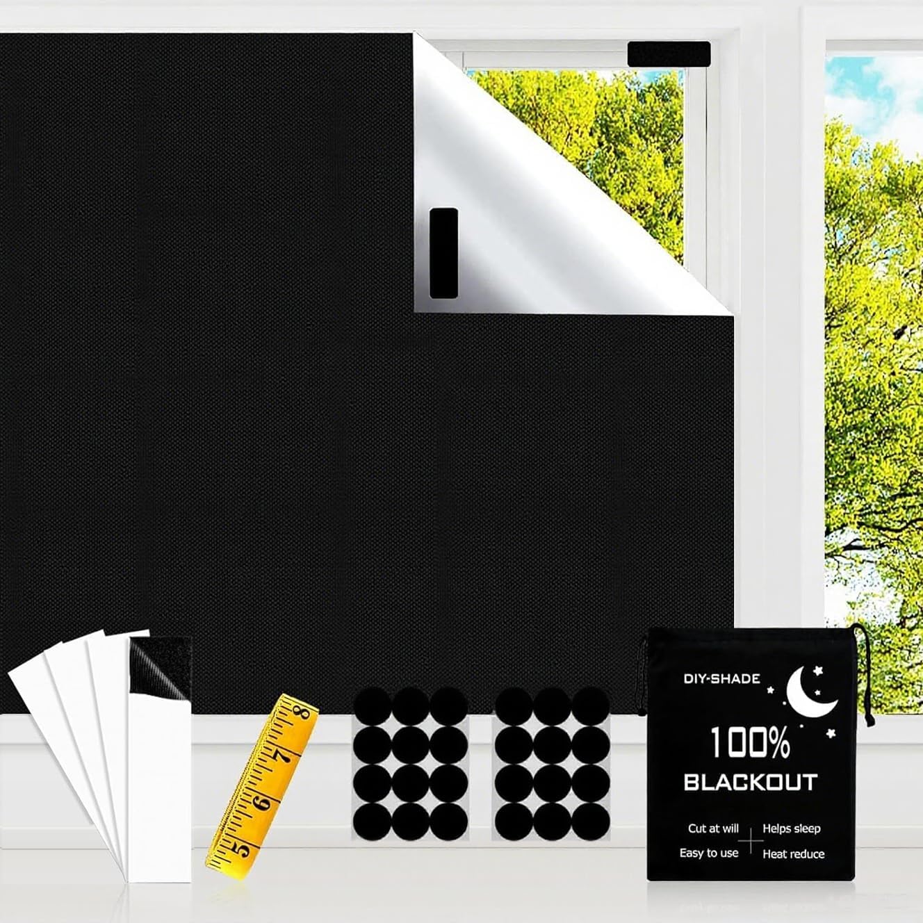CyanCloud Blackout Blinds 400 x 145 cm